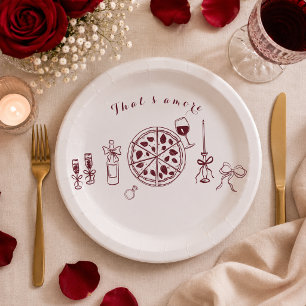 Assiettes En Carton Élégant, c'est l'amore fête de fiançailles