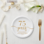 Assiettes En Carton Élégant Champagne 75e anniversaire de Mariage<br><div class="desc">Ce sont d'élégantes Plaques en papier du 75e anniversaire du Mariage Champagne minimaliste !</div>