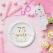Assiettes En Carton Élégant Champagne 75e anniversaire de Mariage (Fête)