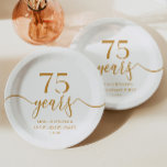 Assiettes En Carton Élégant Champagne 75e anniversaire de Mariage<br><div class="desc">Ce sont d'élégantes Plaques en papier du 75e anniversaire du Mariage Champagne minimaliste !</div>