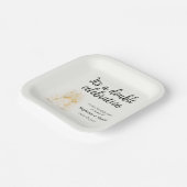 Assiettes En Carton Élégant Champagne Double Célébration (Angulaire)