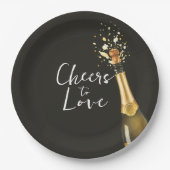 Assiettes En Carton Elegant Champagne Wedding (Devant)