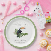 Assiettes En Carton Élégant Chic Tropical Rainforest Mariage Toucan (Fête)