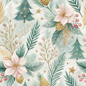 Assiettes En Carton Elegant Christmas Paper & Party Plates Sage Gold