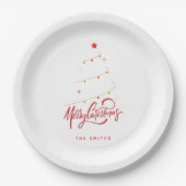 Assiettes En Carton Elegant Christmas Tree Typography Script (Devant)