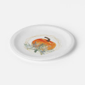 Assiettes En Carton Elégant Citrouille aquarelle (Angle)
