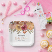 Assiettes En Carton Élégant Citrouille Automne Automne Baby shower Fle (Fête)