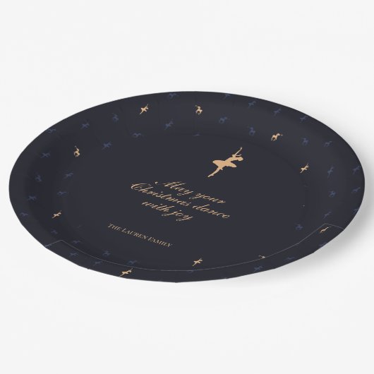 Assiettes En Carton Elegant classic dark blue paper plate (Angle)
