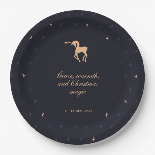 Assiettes En Carton Elegant classic dark blue paper plate (Devant)