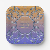 Assiettes En Carton Élégant Classic Fancy 25e anniversaire de Mariage (Recto)