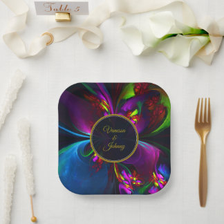 Assiettes En Carton Elegant Classic Modern Floral Pattern #902 Wedding