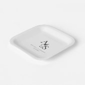 Assiettes En Carton Élégant, Classique, Monogramme, Mariage (Angulaire)