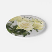 Assiettes En Carton Élégant classique Rose Mariage (Angle)