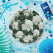 Assiettes En Carton Élégant classique vert botanique blanc floral (Fête)