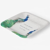 Assiettes En Carton Elégant Classy Ornate Aquarelle Peacock Mariage (Angulaire)