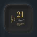 Assiettes En Carton Élégant cocktail Black & Gold 21st Birthday Party<br><div class="desc">Elégant Gold & Black 21e Anniversaire de la fête de Cocktail Plaques</div>