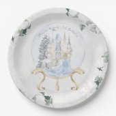 Assiettes En Carton Élégant conte de fées | Princesse d'hiver (Devant)