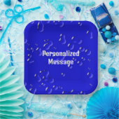 Assiettes En Carton Élégant Cool Personnalisé Bleu Bleu Bleu Bleu Bleu (Fête)