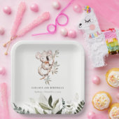 Assiettes En Carton Élégant Couché Sleepy Koala Foliage N'importe quel (Fête)