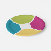 Assiettes En Carton Élégant COULEURS ÉTÉ Quadrants en option Monogramm (Angle)