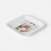 Assiettes En Carton Elegant Deep Blush Ribbon Bow Graduation Photo (Angulaire)