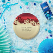 Assiettes En Carton Elégant design Mariage rouge et or (Fête)