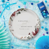 Assiettes En Carton Élégant Dusky Chaud Winter Festiage Mariage Foliag (Fête)