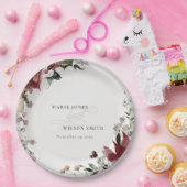 Assiettes En Carton Élégant Dusky Chaud Winter Festiage Mariage Foliag (Fête)