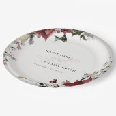 Assiettes En Carton Élégant Dusky Chaud Winter Festiage Mariage Foliag (Angle)