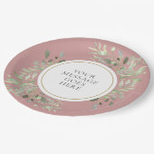 Assiettes En Carton Elégant Dusty Rose Gold Green personnalisé (Angle)