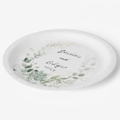 Assiettes En Carton  elegant eucalyptus (Angle)