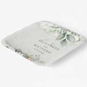 Assiettes En Carton Elégant Eucalyptus Feuille Mariage or vert (Angulaire)