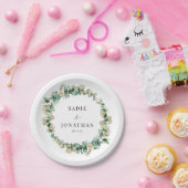 Assiettes En Carton Elégant Eucalyptus Rustique Mariage botanique or (Fête)