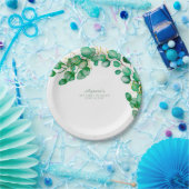 Assiettes En Carton Elégant Eucalyptus Verdure Sage (Fête)