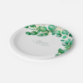 Assiettes En Carton Elégant Eucalyptus Verdure Sage (Angle)