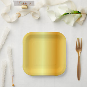 Assiettes En Carton Elégant Faux Gold Modèle glamour tendance