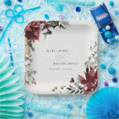 Assiettes En Carton Élégant Feuillage Chaleureux de Fête en Hiver Mari (Fête)