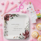 Assiettes En Carton Élégant Feuillage Chaleureux de Fête en Hiver Mari (Fête)