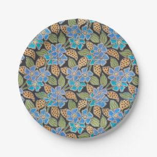 Assiettes En Carton Élégant Fleur Bleu Périwinkle Floral Classic