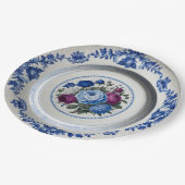 Assiettes En Carton Élégant fleur sauvage bleu Mariage en céramique fl (Angle)