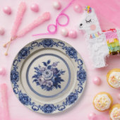 Assiettes En Carton Élégant fleur sauvage bleu Mariage en céramique fl (Fête)