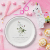 Assiettes En Carton Élégant Fleur sauvage croisé violet Baptême floral (Fête)