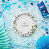 Assiettes En Carton Elégant Fleur sauvage d'hiver Berry Mariage (Fête)