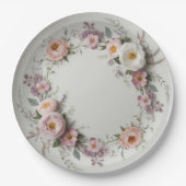 Assiettes En Carton Élégant fleur sauvage Floral Pattern mariage d'été (Devant)