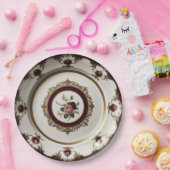 Assiettes En Carton Élégant fleur sauvage or Floral Mariage en céramiq (Fête)