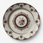 Assiettes En Carton Élégant fleur sauvage or Floral Mariage en céramiq (Devant)