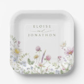 Assiettes En Carton Élégant Fleur sauvage Pastel Soft Mariage botaniqu (Recto)