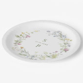 Assiettes En Carton Élégant Fleur sauvage Pastel Soft Mariage botaniqu (Angle)