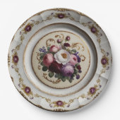 Assiettes En Carton Élégant fleur sauvage violet Floral Mariage en cér (Devant)