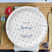 Assiettes En Carton Élégant flocon de neige d'hiver personnalisé